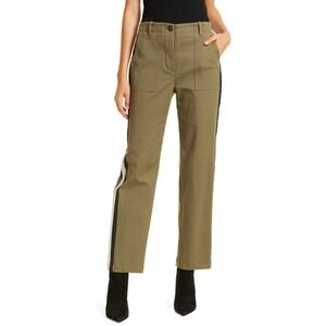 TWP Utility Pants Women 8 Dark Olive Green Cropped Side Stripe My Old Mans Chino